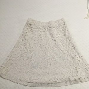 Lace A-line midi skirt